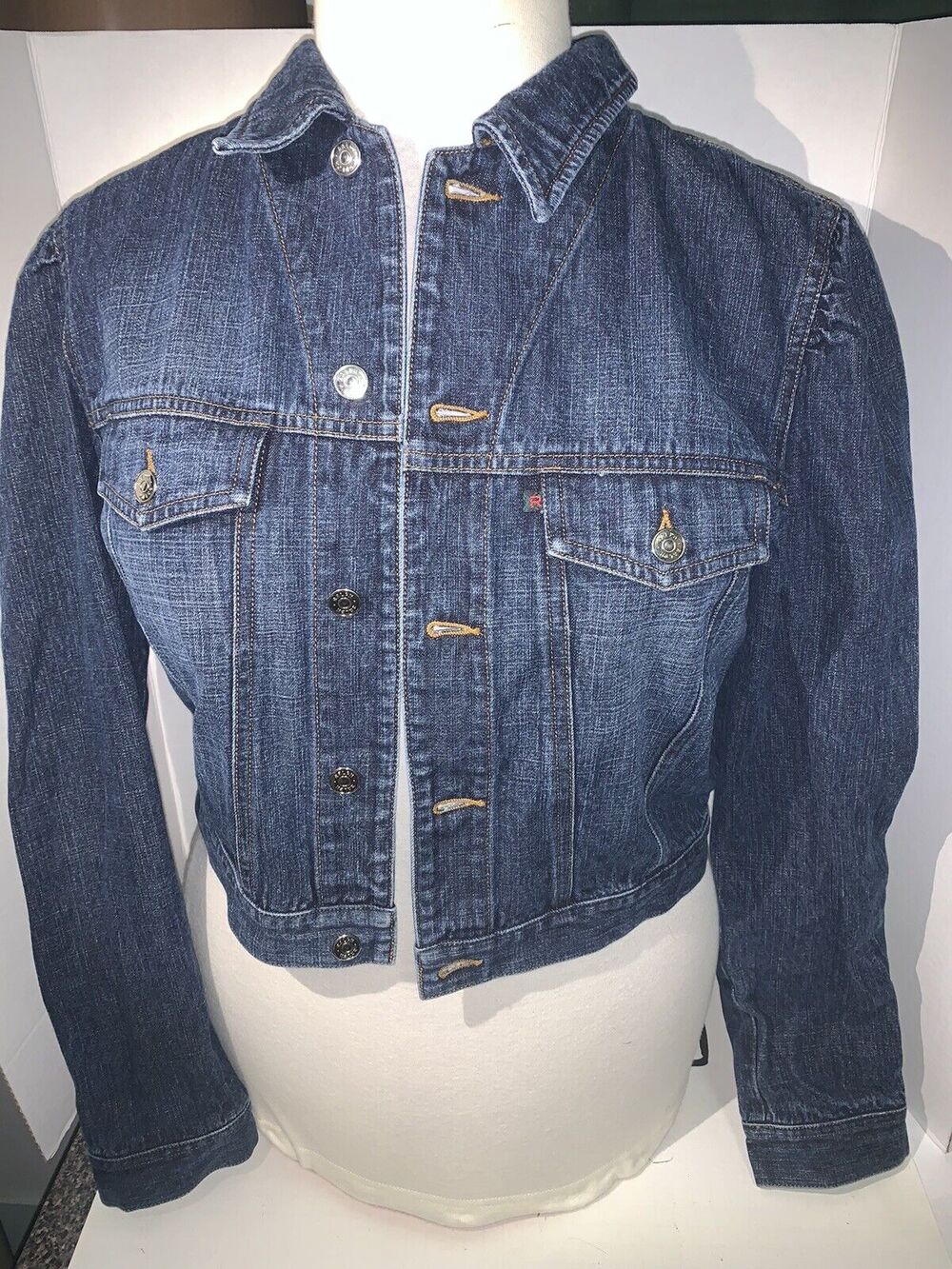 Girls Ralph Trucker Denim Dark Blue Size L Jacket Unlined See Measurements EUC